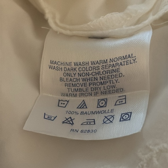 LANDS’ END White Tunic Dress Embroidered Beach Cover Up Swim Beach Vacation Sz M - Picture 7 of 7